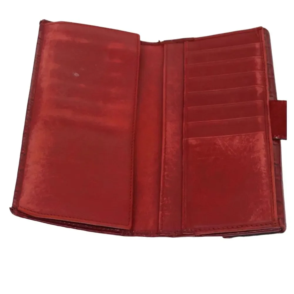 Gucci GG Guccissima Red Patent Leather Long Wallet EUC (GGXX072) - Picture 4 of 5